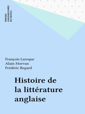 cover image of Histoire de la littérature anglaise